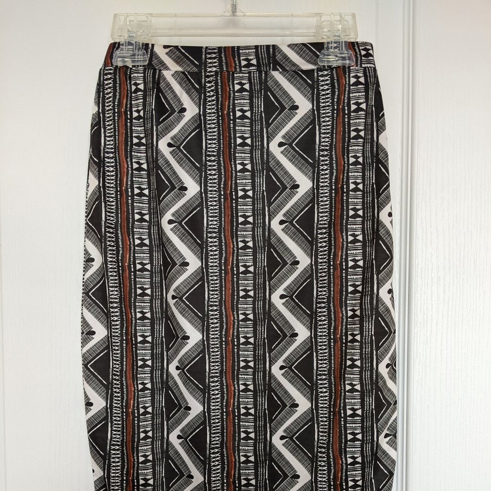 2/$35 Tribal Print Brown and Black Pencil skirt